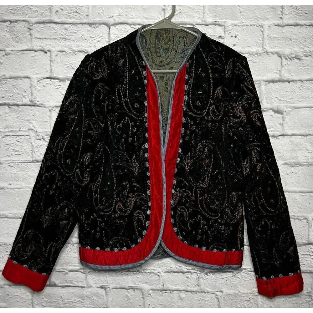 Parsley & Sage reversible tapestry paisley print cotton silk Jacket, size S. - Picture 2 of 16